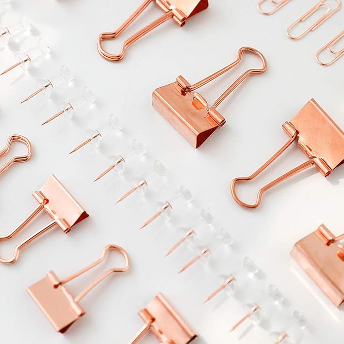 Paper Clips and Binder Clips Set, Metal Assorted Sized Binders - Image 6