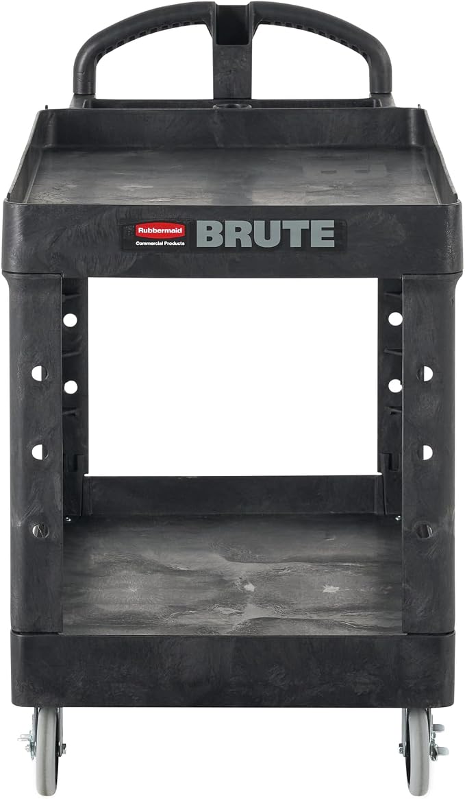 Rubbermaid Commercial Products 2-Shelf Utility/Service Cart, Lipped Shelves - Image 2