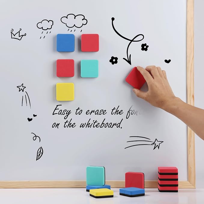 XKDOUS 35 Pack Dry Erase Eraser, Magnetic Whiteboard Eraser Bulk, Small White - Image 5