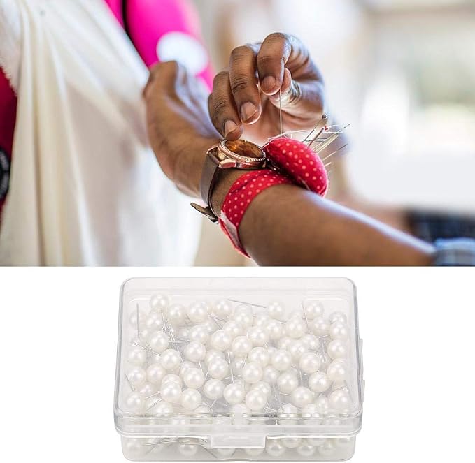 Oumefar 200PCS Pearl Push Pins, Decorative Thumb Tacks Round Short Pearl Head - Image 7