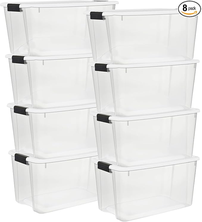 Sterilite 8-Pack 70 Quart Ultra Latch Box, and Closet by Sterilite
