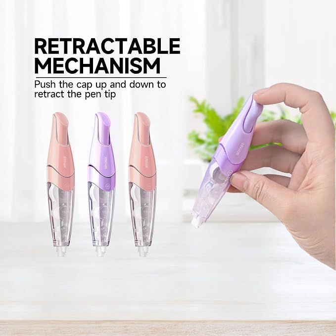 White Correction Tape, Retractable Refillable Correction Tape, - Image 6