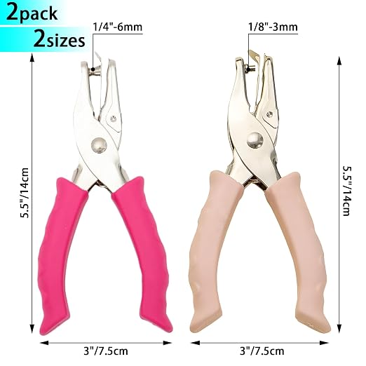 Single Hole Punch 1/4" & 1/8", Small One Hole Puncher - Image 2