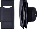 All in One Envelope Wallet Black PU Leather Long Bifold | 2 Tier, Reusable Cash by QUALITYCALFOVERA
