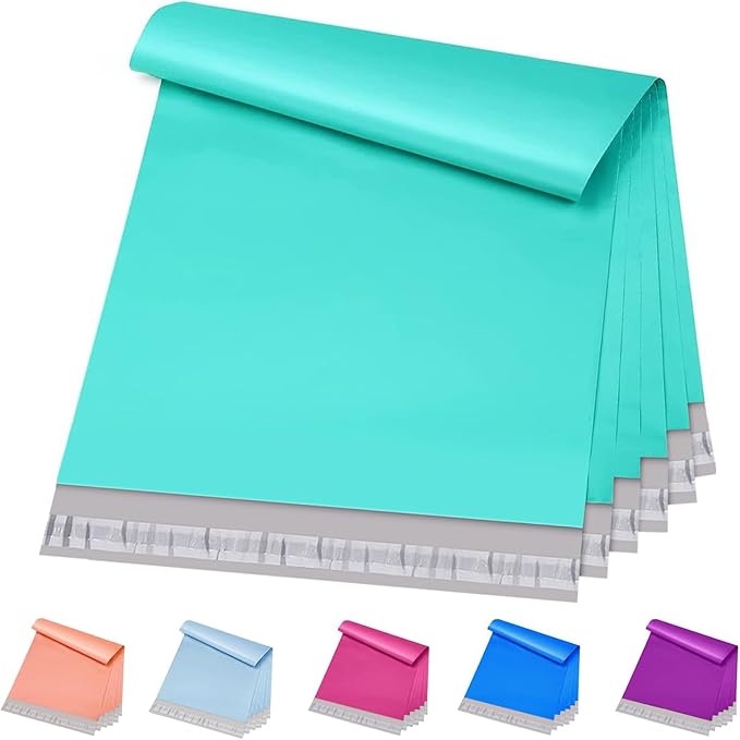 Metronic Poly Mailers 12x15.5 100 Pack Thick Self-Seal Shipping Bags, Teal | by METRONIC