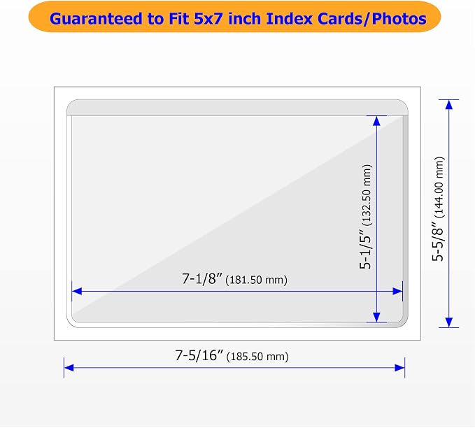 IMAGAME Clear Adhesive 5" x 7" Index Card Pockets - Image 2