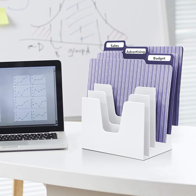 Acrimet 5 Section Incline File Sorter Organizer, Desktop Mail Holder, - Image 2