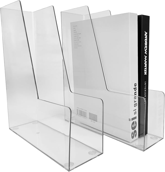 Clear Vertical File Holder, 2 pack, by RHONZHAO