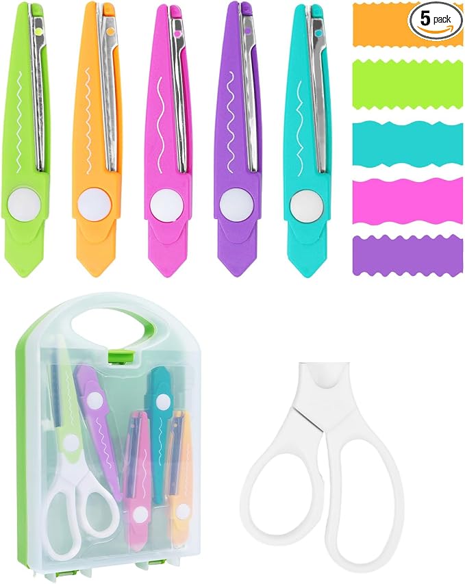 UCEC Decorative Paper Scissors Set, 5 Pairs Zig Zag Edges by UCEC