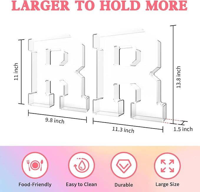 13.8" Acrylic Letter Charcuterie Tray, Charcuterie Letters Fillable Box - Image 2
