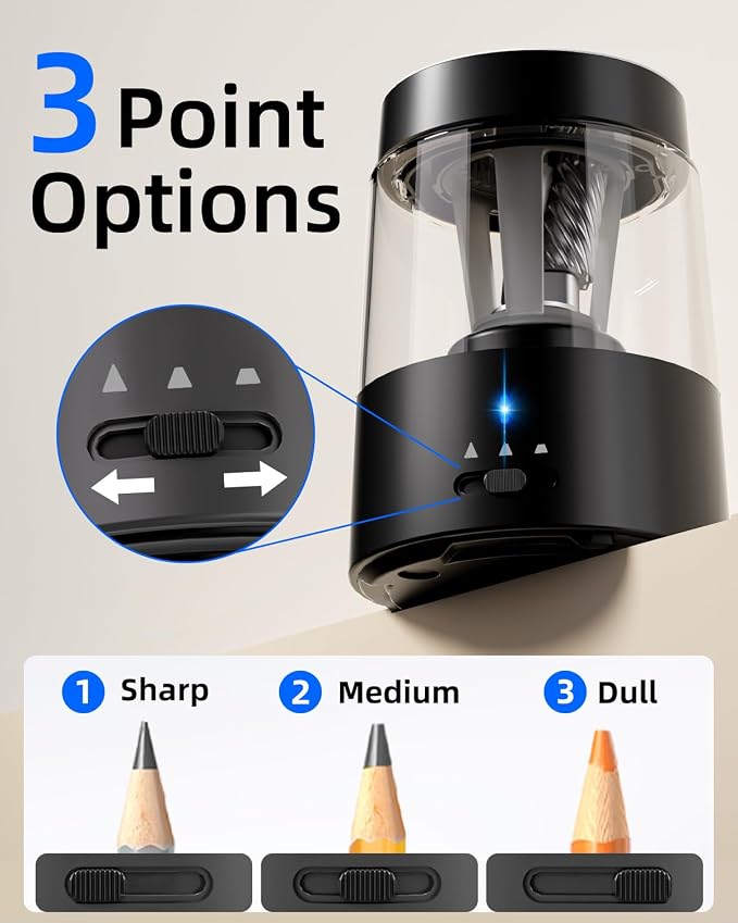 ZMOL Electric Pencil Sharpener, Automatic Pencil Sharpeners Students, Battery - Image 2