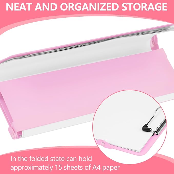 Nursing Clipboard Foldable 4 Fold, Pen Clip, Without Cheat Sheets, Gift - Image 5