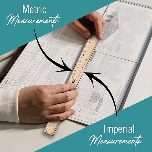 Rulers 4 Pack - Rulers 12 Inch, Wood Ruler - Image 5