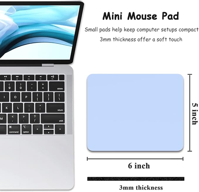 Dapesuom Small Mouse Pad, 5 x 6 Inch Thick Rubber Premium-Textured Non-Slip - Image 2