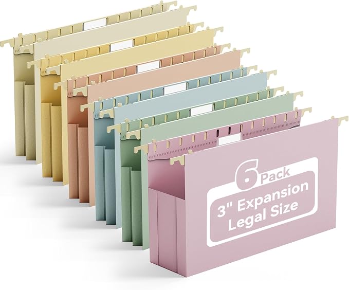 Ansook Legal Size Hanging File Folders, Heavy Duty 3 Inch File Folders Legal by Ansook