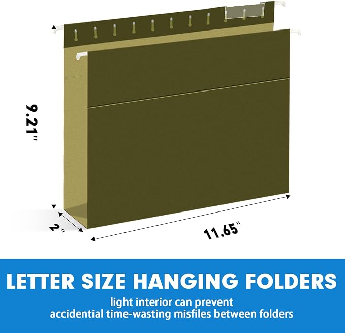 Hanging File Folders, RAZCC 30 Pack Letter Size Reinforced Hanging Folders - Image 2