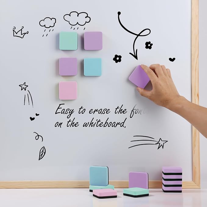 XKDOUS 35 Pack Square Magnetic Dry Erase Eraser, 2x2 Inch Small Whiteboard - Image 5