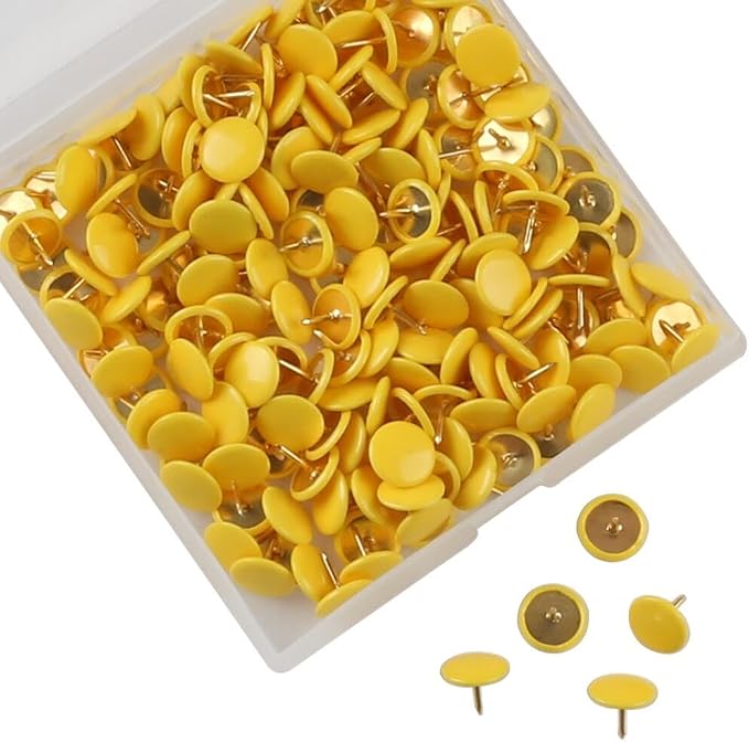 200PCS Thumb Tacks Flat Push Pins Wall Tacks Round Head Thumbtack by KAKULO