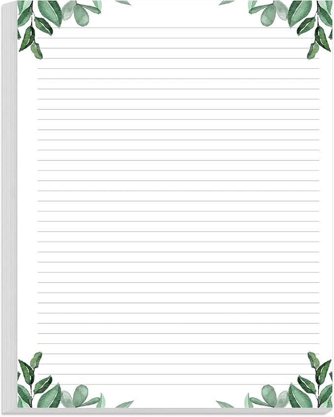 Stationery Lined Paper, Letter Size Unpunched Ruled Filler Paper, by Yaridar