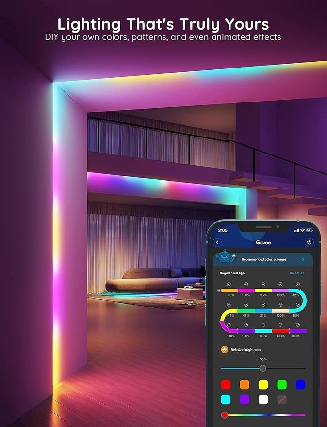 Govee 100ft RGBIC LED Strip Lights, Smart LED Lights - Image 8