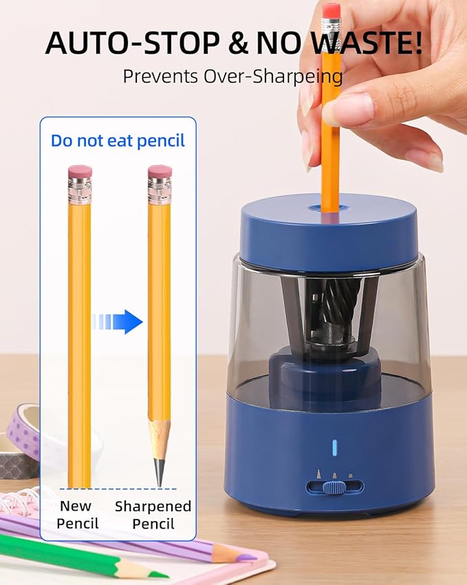 ZMOL Electric Rechargeable Pencil Sharpener, Automatic Pencil Sharpeners - Image 4