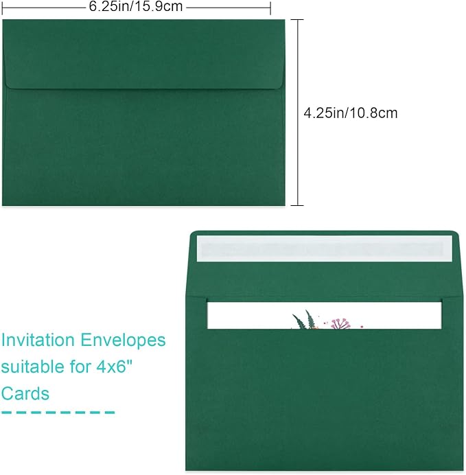 65 Packs 4x6 Envelopes A4 for Invitations, Printable Envelope Self Seal For - Image 2