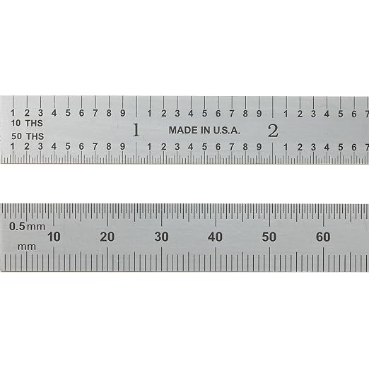 PEC Tools 6"/150mm Flexible Metal Ruler, High-Quality Machinist Ruler, Satin by PECTools