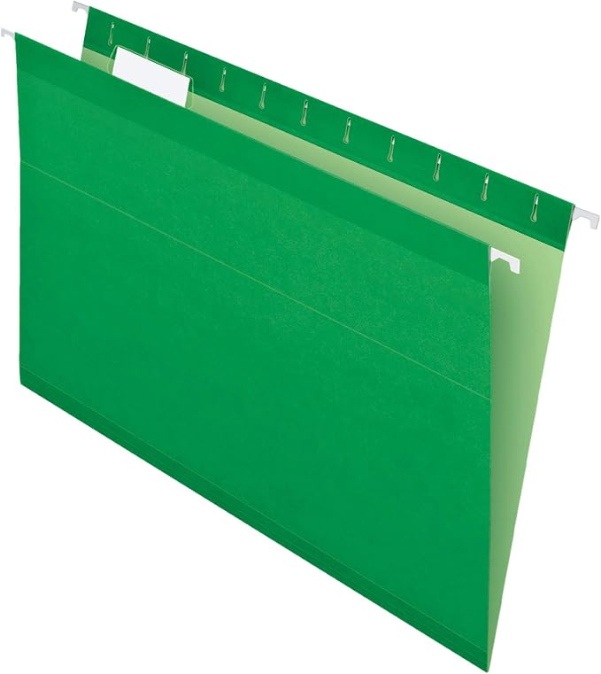Pendaflex Reinforced Hanging Folders, Legal Size, Bright Green, 1/5 Cut - Image 2