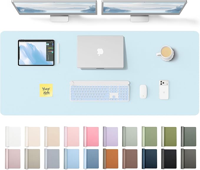 YSAGi Leather Desk Pad Protector, Office Desk Mat, Large Mouse Pad, Non-Slip PU by YSAGi