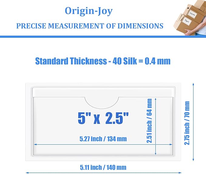 Origin-Joy 50 PCS Self-Adhesive Index Label Pockets - Image 2
