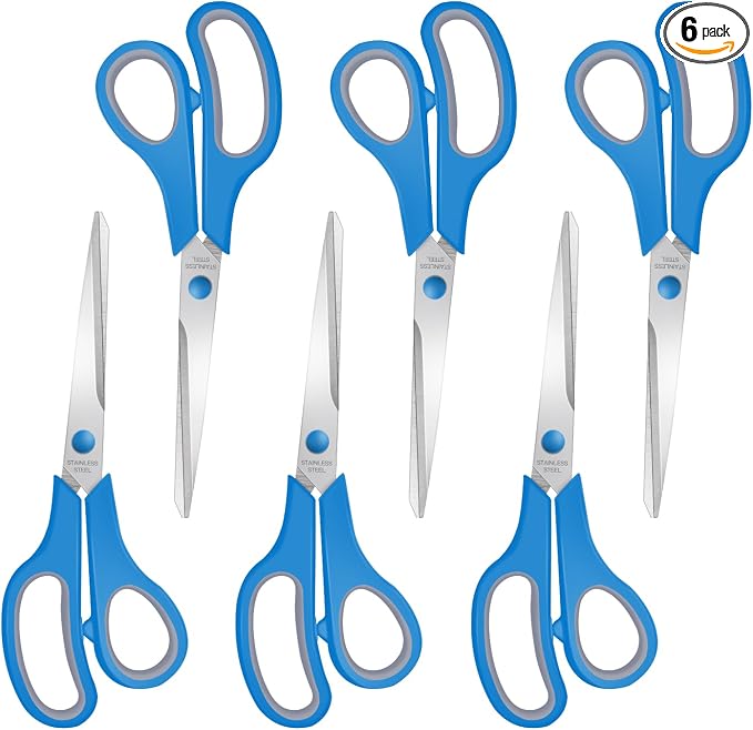6 Packs Sewing Craft Scissors Bulk, Stainless Steel Shears by Xnluothsk