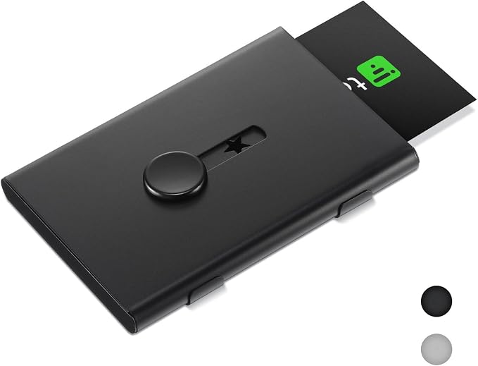 Tatuo 2 Pcs Business Card Holder Thumb Drive Black Gray Stainless Steel - Image 4