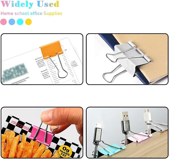 Binder Clips Width 1 Inch Capacity 0.47 Inch White 36 PCS - Image 6
