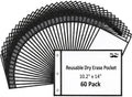 Mr. Pen- Reusable Dry Erase Pockets, 60 Pack, Classroom Supplies by MrPen