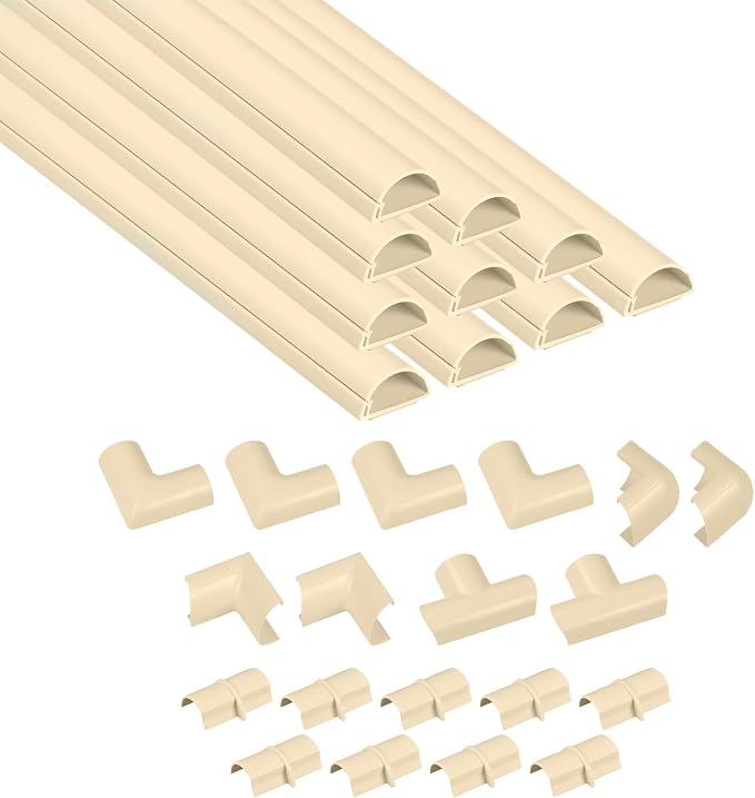 D-Line 157in Cord Cover Kit, Self-Adhesive Wire Hiders, Paintable Cable Raceway by D-LineUSAinc
