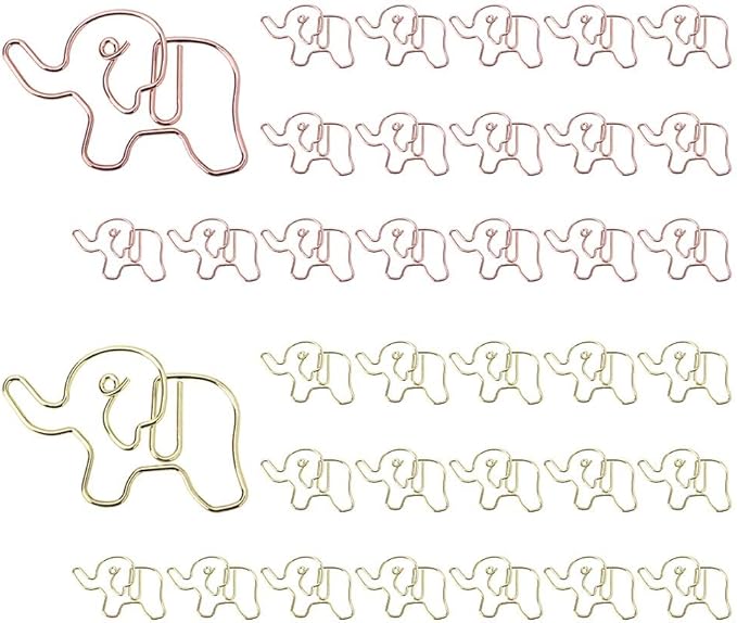 OWLFAVO 36pcs Elephant Shape Paper Clips by OWLFAVO