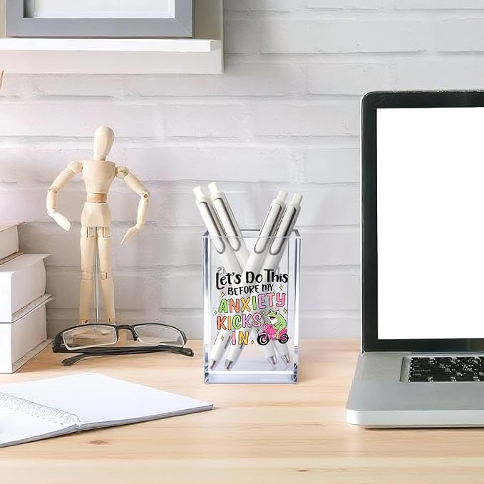 Let’s Do This Before My Anxiety Kicks in Acrylic Cosmetic Pencil Pen Holder Cup - Image 4