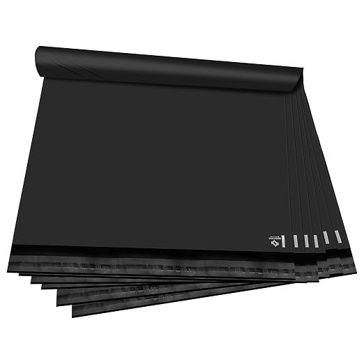 KKBESTPACK BLACK 24x24 200 PCS Large Poly Mailers Shipping Bags by KKBESTPACK