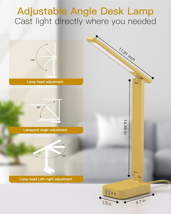 Addtam LED Desk Lamp, Power Strip - Image 4