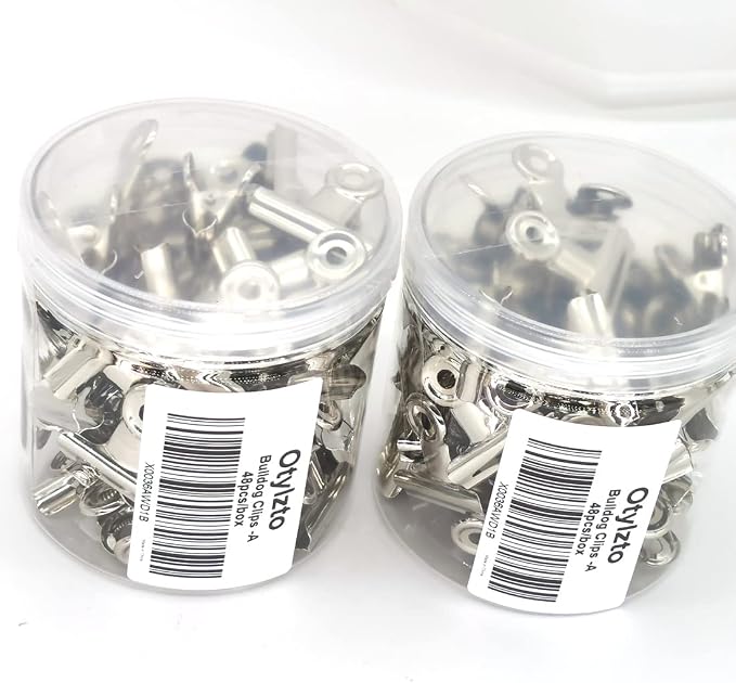 Otylzto 48PCS Bulldog Clips Silver 1.25 Inches, Mini Binder Clips, Metal Paper - Image 3
