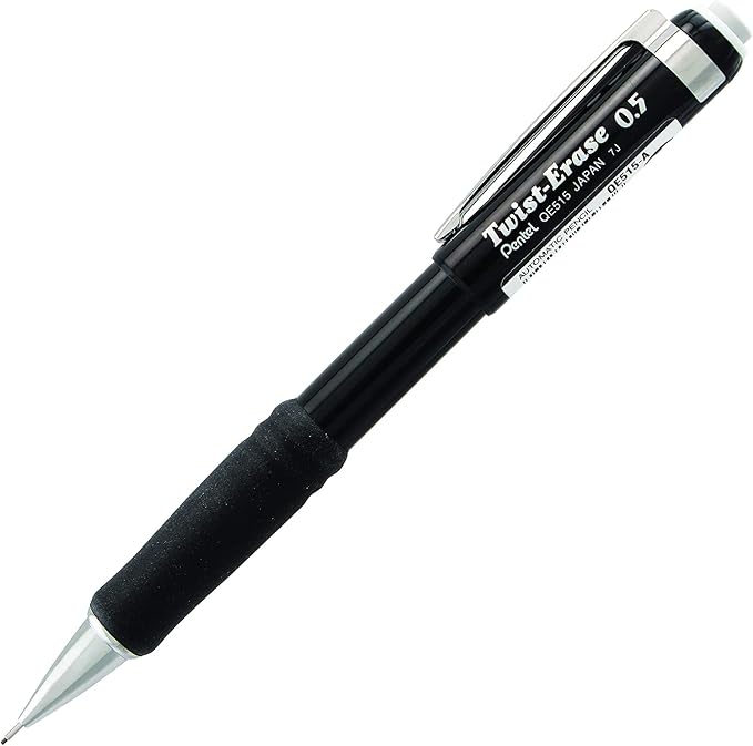 Pentel Mechanical Pencil 0.5 mm Twist Erase III, Twist Up Eraser, Pre-Loaded - Image 2