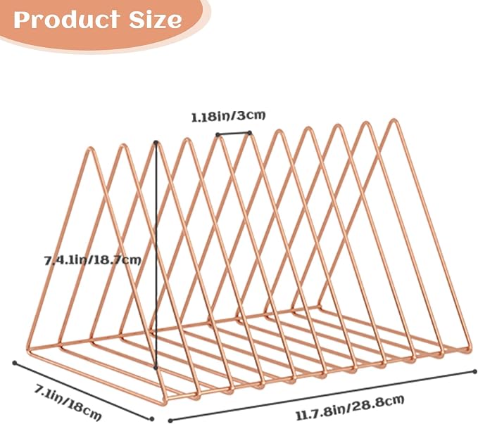 Urban Deco Triangle Desk Organizers Metal Wire Magazine Holder 10 Sections - Image 5