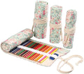 DIYOMR 24/36/72 Slots Pencil Wrap Pencil Rolls, Artist Colored Pencils Roll Up by DIYOMR