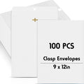 Geyee 100 Pcs Clasp Manilla Envelopes 9 x 12 Inch Gummed Colored Envelopes by Geyee