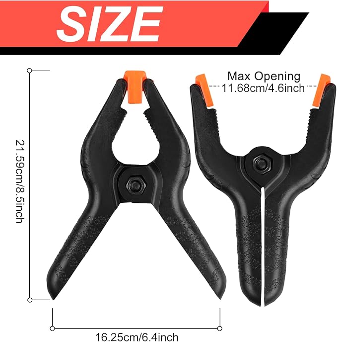 2 Pack Spring Clamps, 8.5inch Plastic Clips, Small Backdrop Clips, Clamps Heavy - Image 2