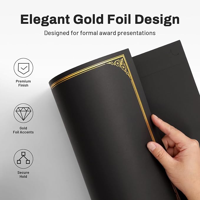 SUNEE Certificate Holders, Diploma Covers Gold Foil Border, - Image 2