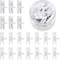 50 Pcs Push Pin with Wooden Clips, Durable Wooden Push Pins, Decorative by Joyberg