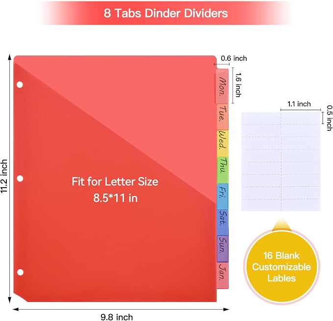 SUIN 8-Tab Binder Dividers - Image 2