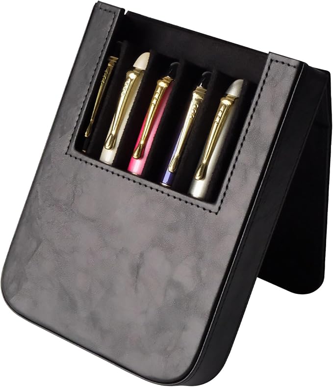PU Leather 6 Fountain Pen/Pencil Tray Case, Magnetic Closure - Image 9