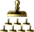 Heavy Duty Bulldog Binder Clips 8 Pack, 3 Inch Gold Foldback Metal Clips by Unknown